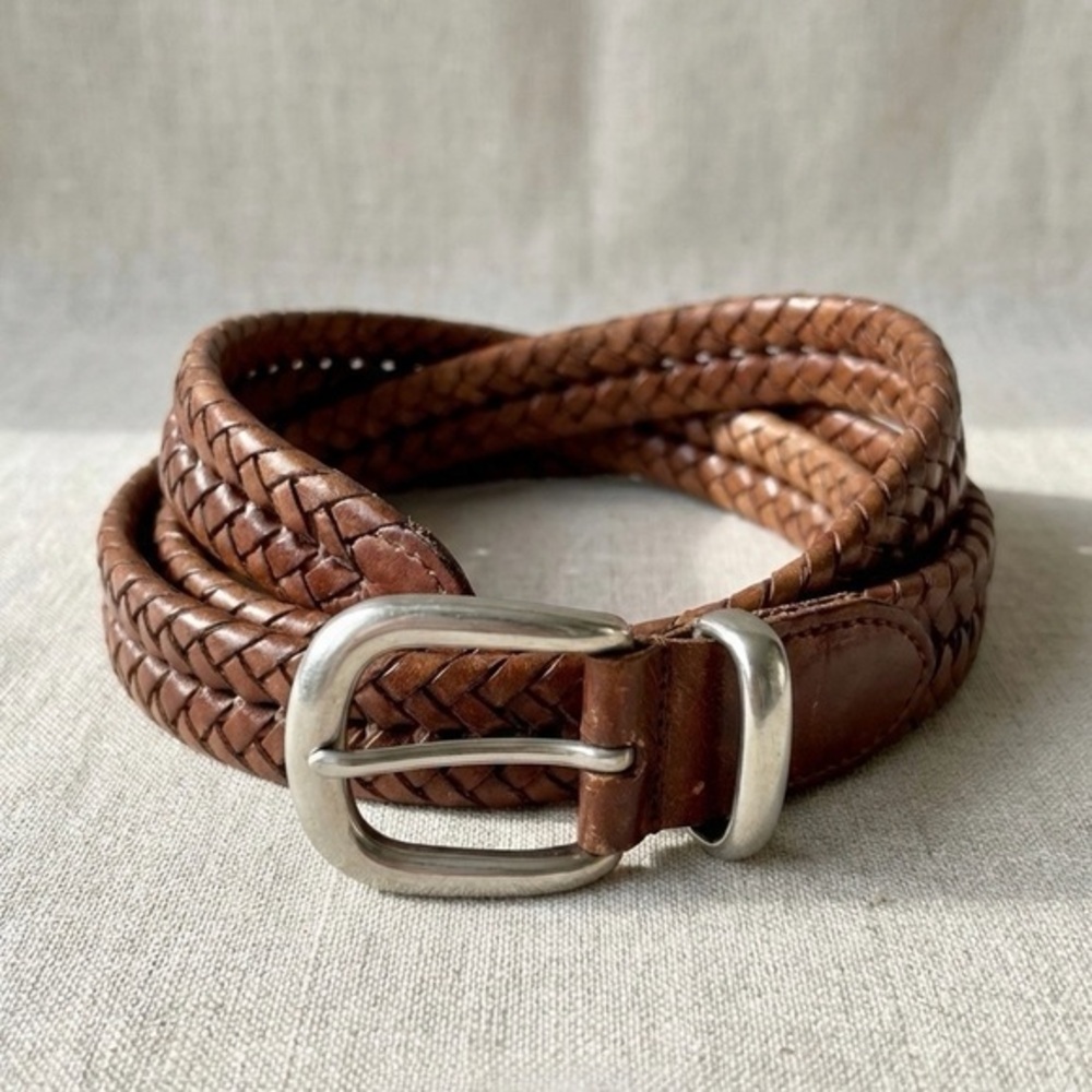 COACH VINTAGE 5922 Tan Braided Leather Woven Belt Size 40